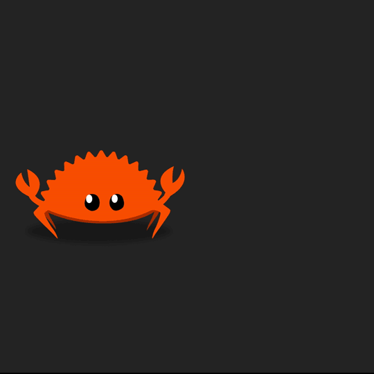Rust crab walking about